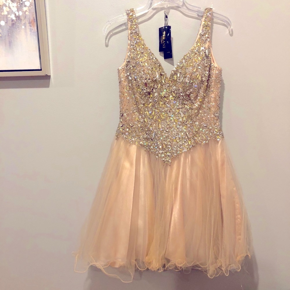 NWT Terani Couture Beaded Mini Dress